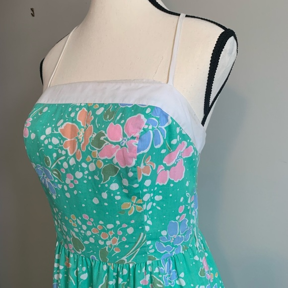 CALIFORNIA POPPY by LANZ  Vintage 1960’s Tie Strap  Floral Dress. - Picture 2 of 10